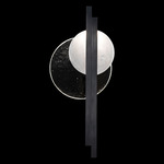 Selene Tall Wall Sconce - Black Iron / Clear / White