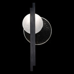 Selene Tall Wall Sconce - Black Iron / Clear / White