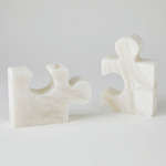 Jigsaw Bookends - White