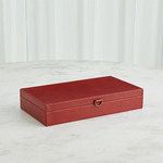 Marbled Leather D Ring Box - Red