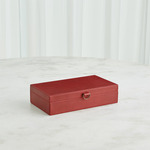 Marbled Leather D Ring Box - Red