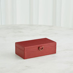 Marbled Leather D Ring Box - Red