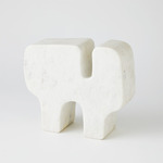 Abstract Marble Sculpture - White