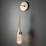 Link Glass Wall Sconce - Modern Brass / Clear Bubble