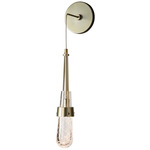 Link Glass Wall Sconce - Modern Brass / Clear w/White Threading