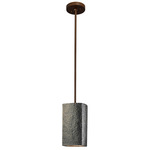 Rectangle Radiance Pendant - Dark Bronze / Hammered Brass