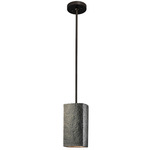 Rectangle Radiance Pendant - Matte Black / Hammered Brass