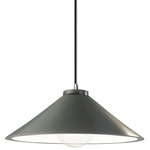 Flare Radiance Pendant - Polished Chrome / Pewter Green