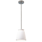 Trapezoid Stem Pendant - Polished Chrome / Bisque