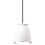 Trapezoid Stem Pendant - Brushed Nickel / Bisque