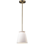 Trapezoid Stem Pendant - Antique Brass / Matte White