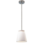 Trapezoid Stem Pendant - Polished Chrome / Matte White