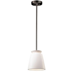 Trapezoid Stem Pendant - Brushed Nickel / Matte White