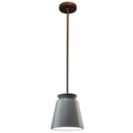 Trapezoid Stem Pendant - Dark Bronze / Pewter Green