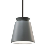 Trapezoid Stem Pendant - Matte Black / Pewter Green