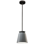 Trapezoid Stem Pendant - Matte Black / Pewter Green