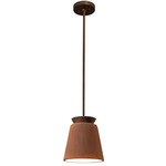 Trapezoid Stem Pendant - Dark Bronze / Real Rust