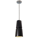 Radiance Cinched Cone Pendant - Polished Chrome / Carbon