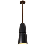Radiance Cinched Cone Pendant - Dark Bronze / Carbon