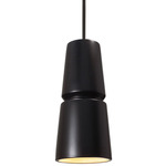 Radiance Cinched Cone Pendant - Matte Black / Carbon