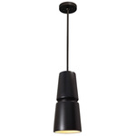 Radiance Cinched Cone Pendant - Matte Black / Carbon