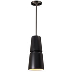 Radiance Cinched Cone Pendant - Brushed Nickel / Carbon