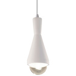 Erlen Pendant - Polished Chrome / Bisque