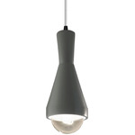 Erlen Pendant - Matte Black / Pewter Green