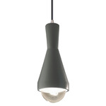 Erlen Pendant - Brushed Nickel / Pewter Green