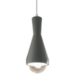 Erlen Pendant - Brushed Nickel / Pewter Green