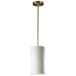 Radiance Cylinder Pendant - Antique Brass / Bisque