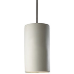 Radiance Cylinder Pendant - Matte Black / Bisque