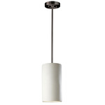 Radiance Cylinder Pendant - Brushed Nickel / Bisque