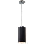 Radiance Cylinder Pendant - Polished Chrome / Carbon