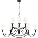 Sullivan Chandelier - Aged Iron / White Linen