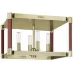 Hadley Ceiling Light - Time Worn Brass / Saddle Leather