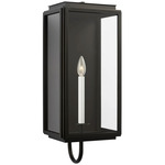 Edgar Outdoor Wall Sconce - Textured Black / Clear