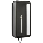 Edgar Outdoor Wall Sconce - Textured Black / Clear