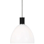 Hadley Dome Pendant - Polished Nickel / Milk White