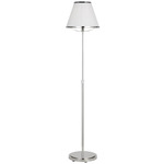 Esther Floor Lamp - Polished Nickel / White Linen