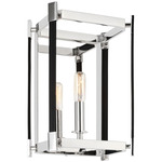 Hadley Wall Sconce - Polished Nickel / Black Leather