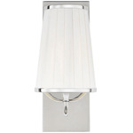 Esther Single Wall Sconce - Polished Nickel / White Linen