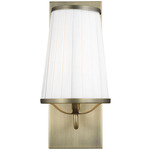 Esther Single Wall Sconce - Time Worn Brass / White Linen