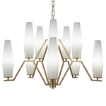 Frida Chandelier - Satin Brass / Polished Brass / Incamiciato White