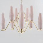 Frida Chandelier - Satin Brass / Polished Brass / Incamiciato Pink