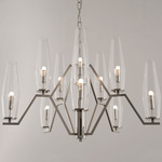 Frida Chandelier - Satin Nickel / Polished Nickel / Clear
