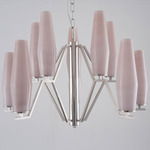 Frida Chandelier - Satin Nickel / Polished Nickel / Incamiciato Pink