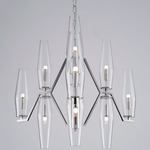 Frida Chandelier - Gunmetal / Polished Nickel / Clear