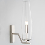 Frida Wall Sconce - Satin Nickel / Polished Nickel / Clear