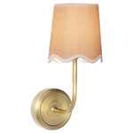 Coastal Living Ariel Wall Sconce - Natural Brass / Natural Linen